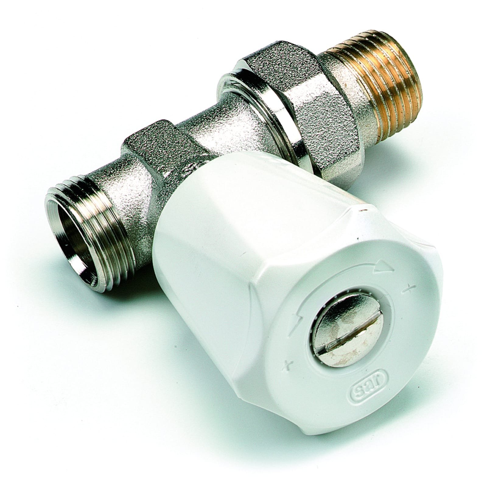 Comap EURO-SAR handbediende radiatorkraan 1/2" Recht. Buisaansluiting M22. T.b.v M28 knop