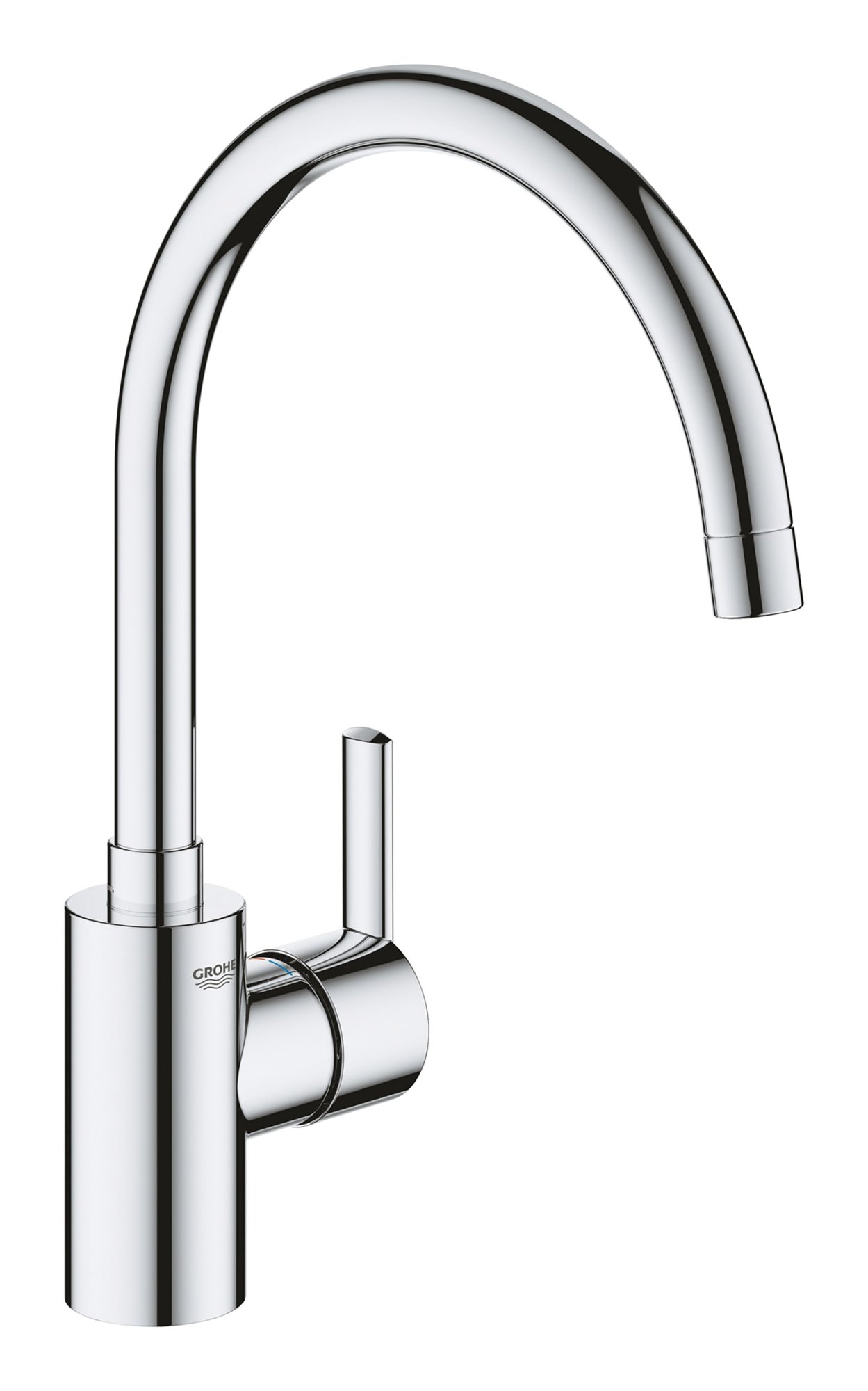 Grohe Feel, Keukenmengkraan, blad/kraangat, eengreeps, 354mm hoogte, 224mm uitloop hoog, draaibaar, chroom