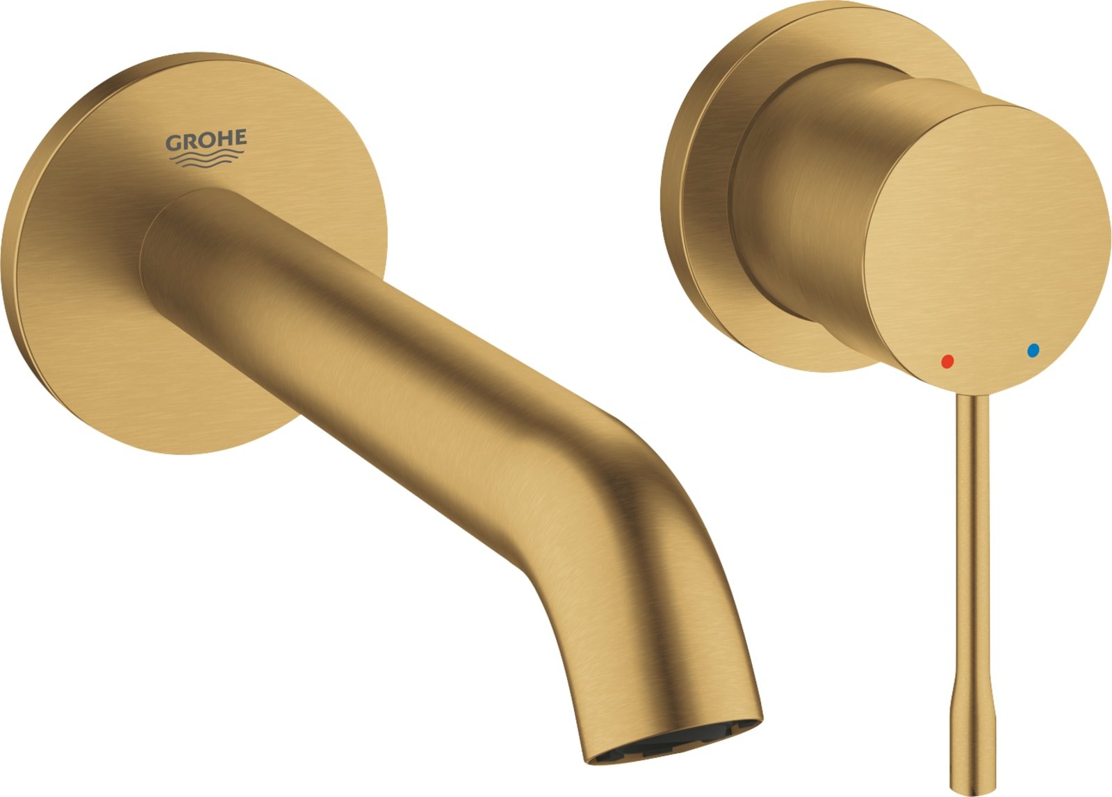 Grohe Essence New, Inbouwmengkraan afbouwdeel, M-size, wand, eengreeps, 2-gats, G1/2", 183mm uitloop, vast, cool sunrise geborsteld