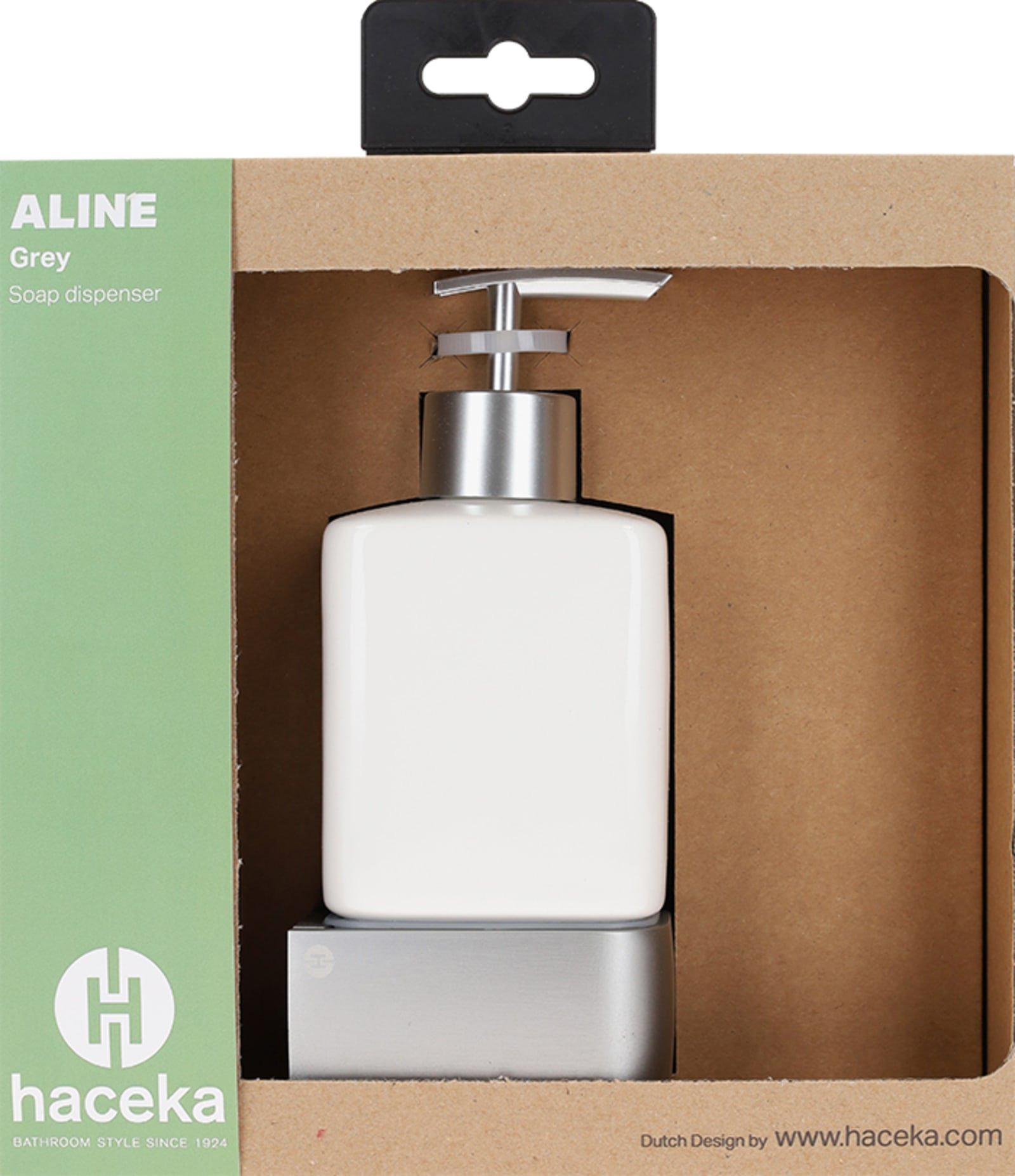 Haceka Aline zeepdispenser grijs aluminium keramiek