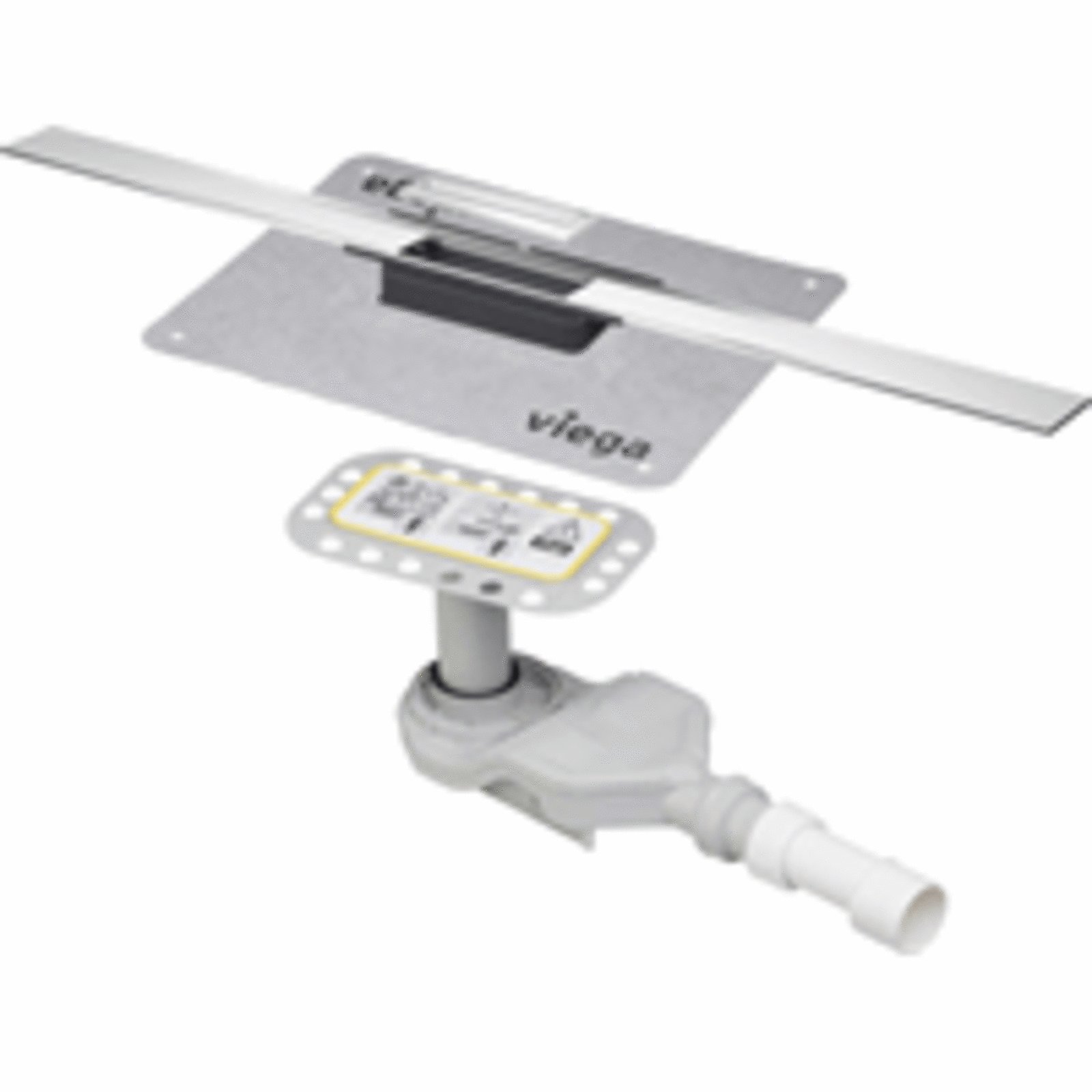 Viega Advantix Cleviva douchegoot met Advantix-inzetelement Visign C1, (renovatiemodel), lengte 1200 mm, inbouwhoogte vanaf 70mm