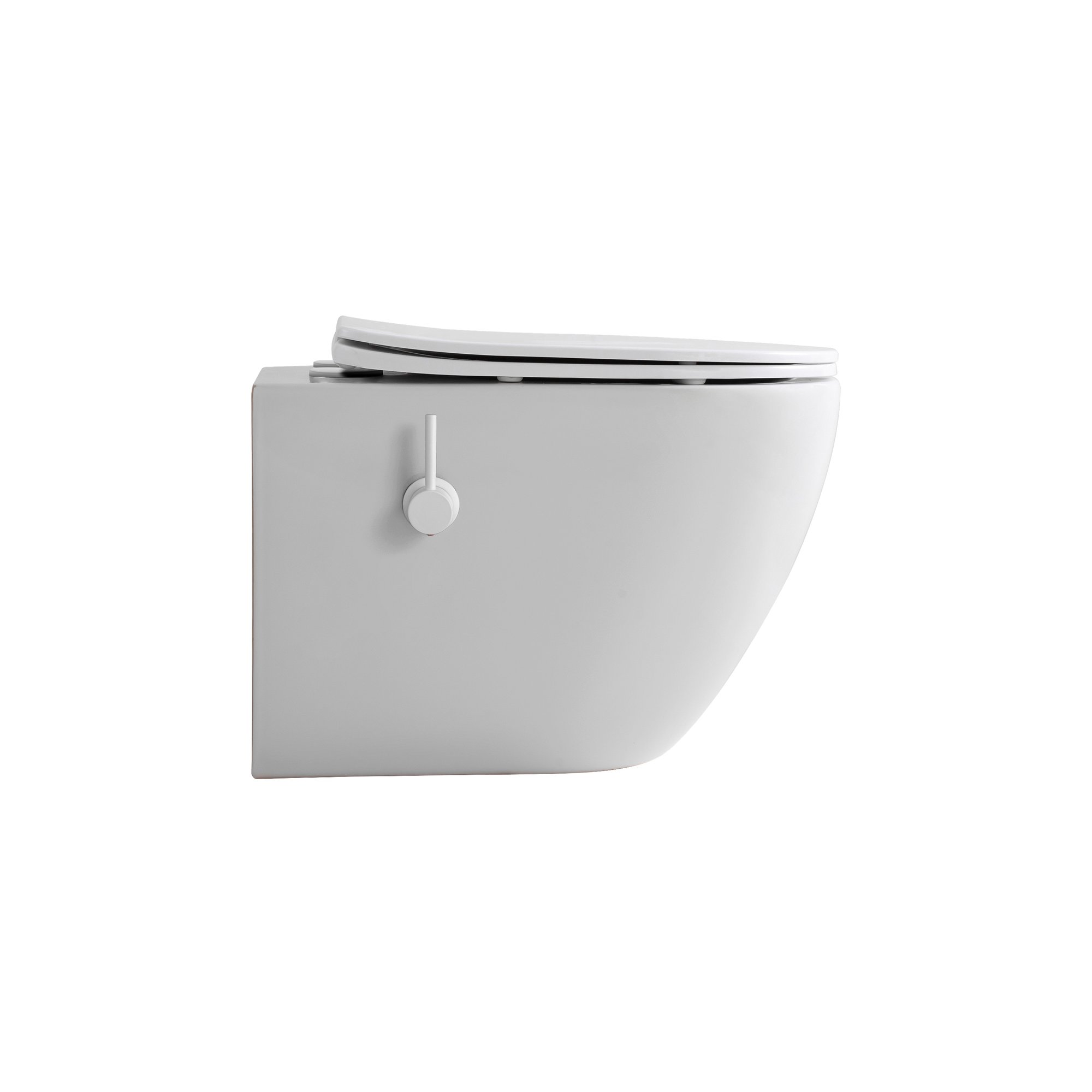 ALONI PRO HANGTOILET MET BIDET - 360° FLUSH - RANDLOOS - MET BIDETKRAAN KOUD EN WARM WATER - MET ZITTING - 52,5CM - MAT WIT thumbnail 3