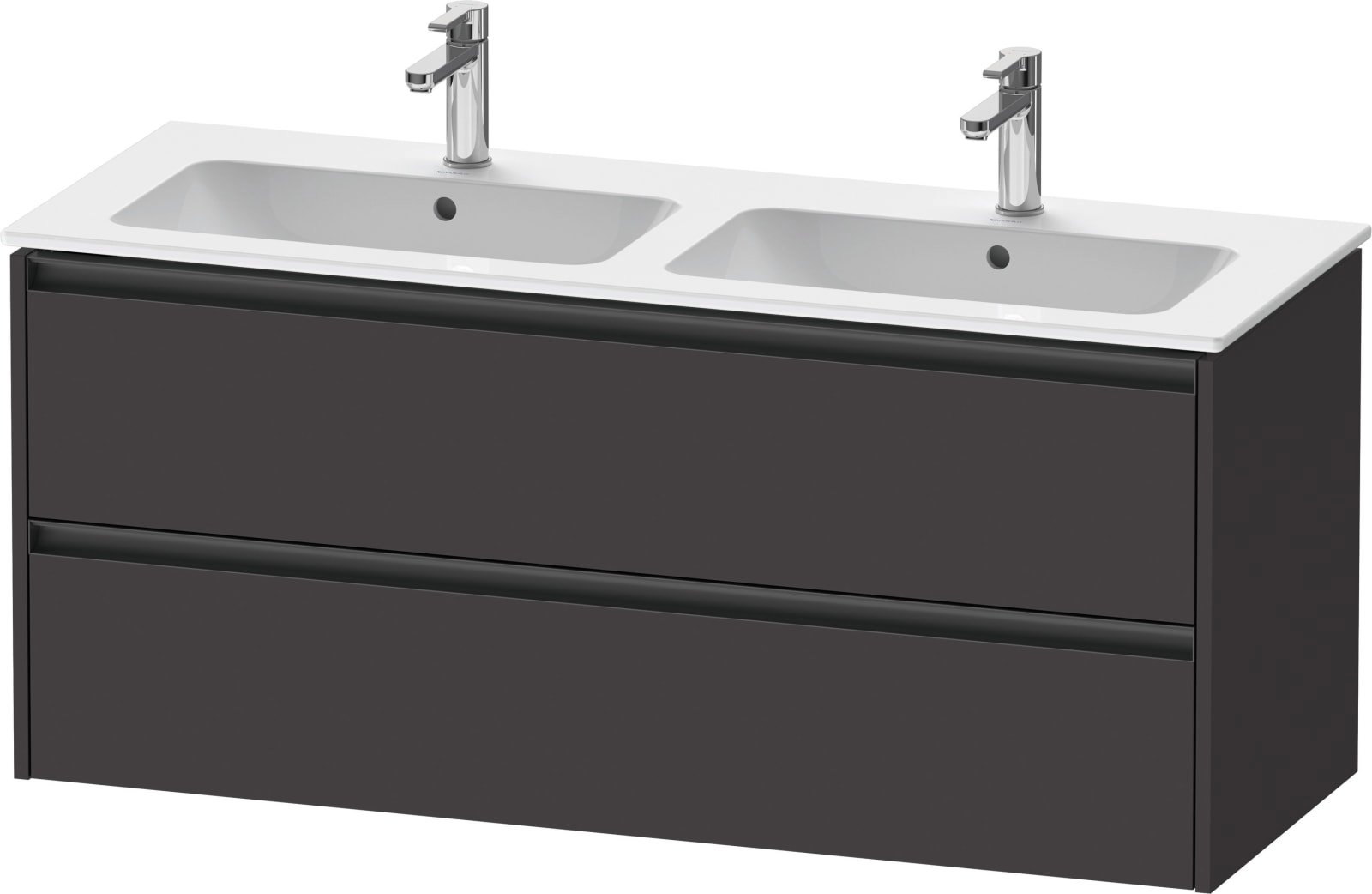 Duravit Ketho.2 Wastafelonderbouw hangend, Grafiet Supermat, rechthoekig, aantal kleine lades: 2 – K25266080800000