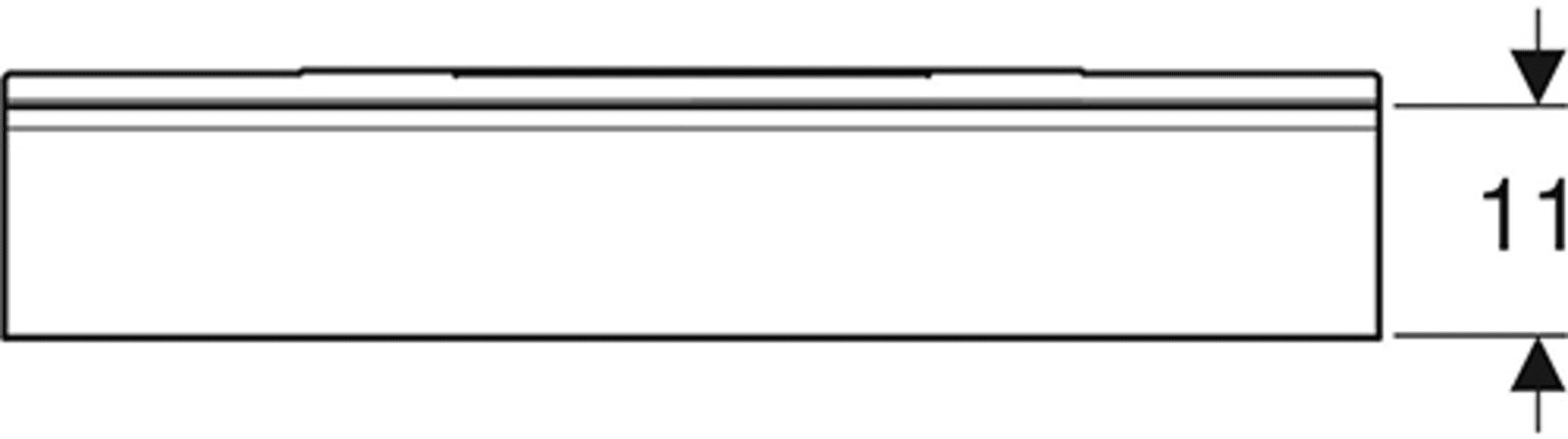 Geberit iCon planchet, staal, hxdxl 55x130x675mm, wit