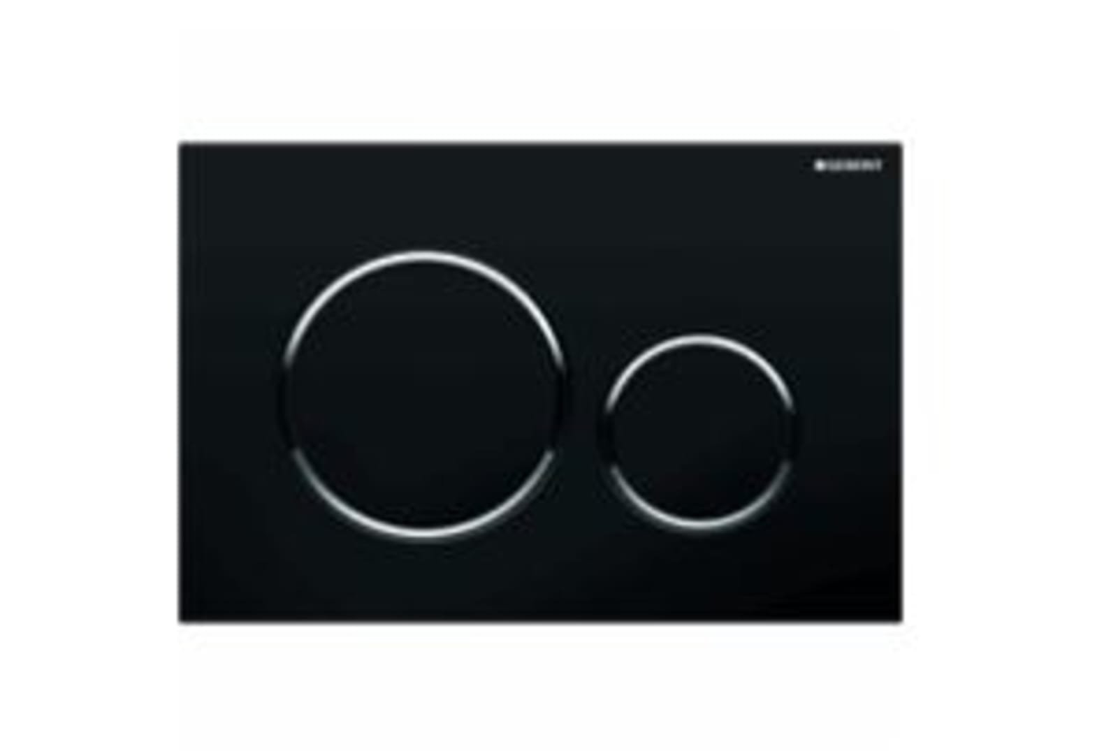 GEBERIT SIGMA20 BEDIENINGSPLAAT,2-TOETS,ROUND,ZWART/GLANSCHR./ZWART