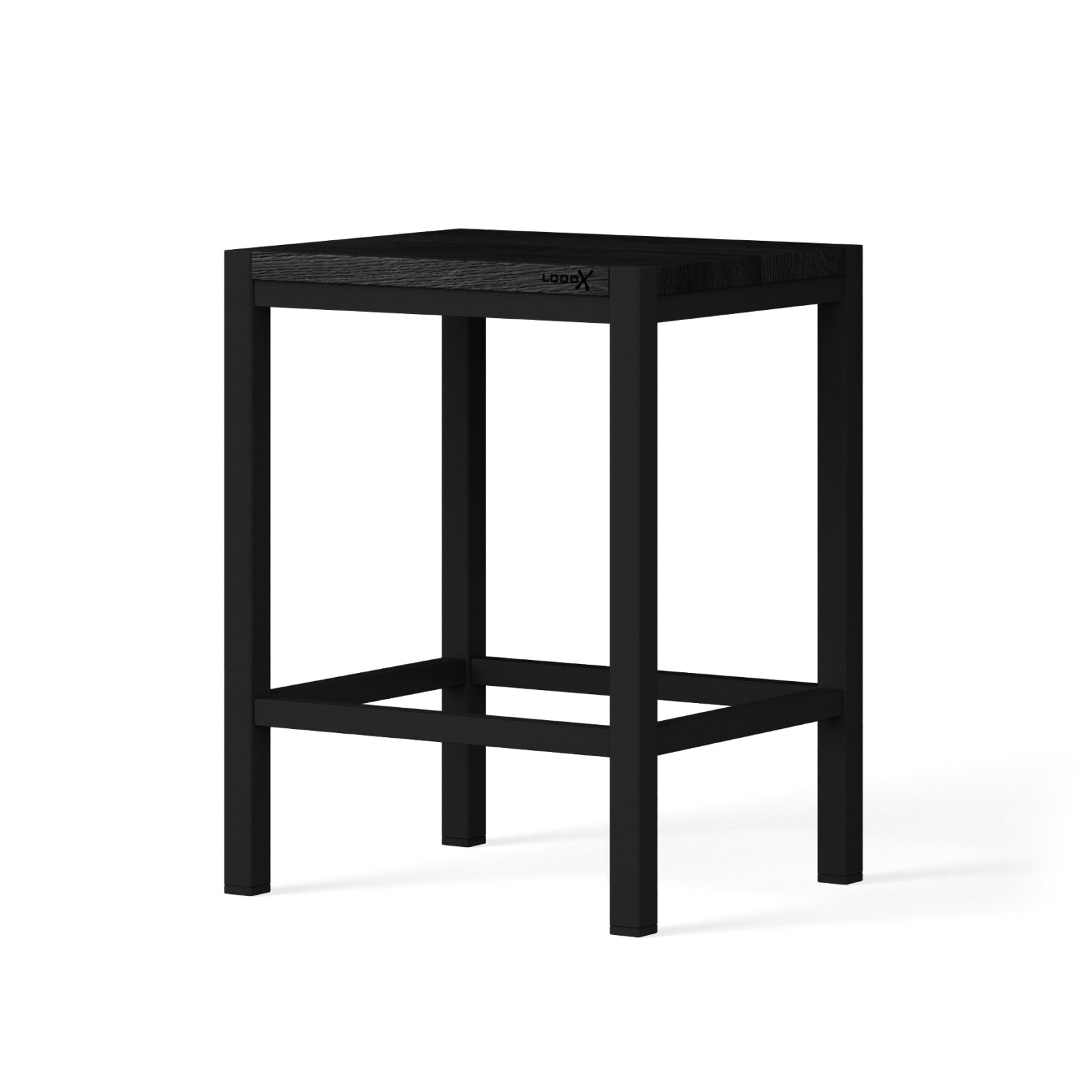 LoooX Wooden Stool 35x30x45 cm, eiken black, mat zwart
