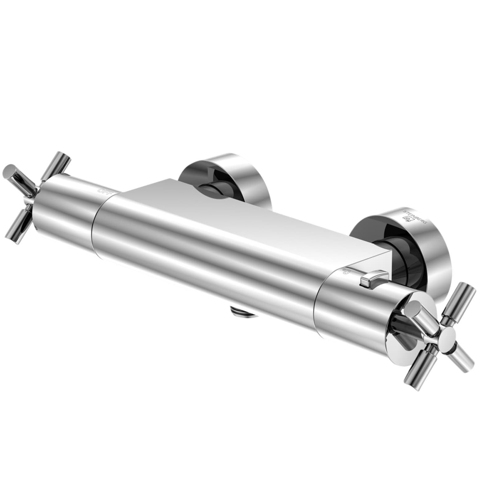 Steinberg 250 douchemengkraan thermostatisch 150mm, met koppelingen, chroom thumbnail 2