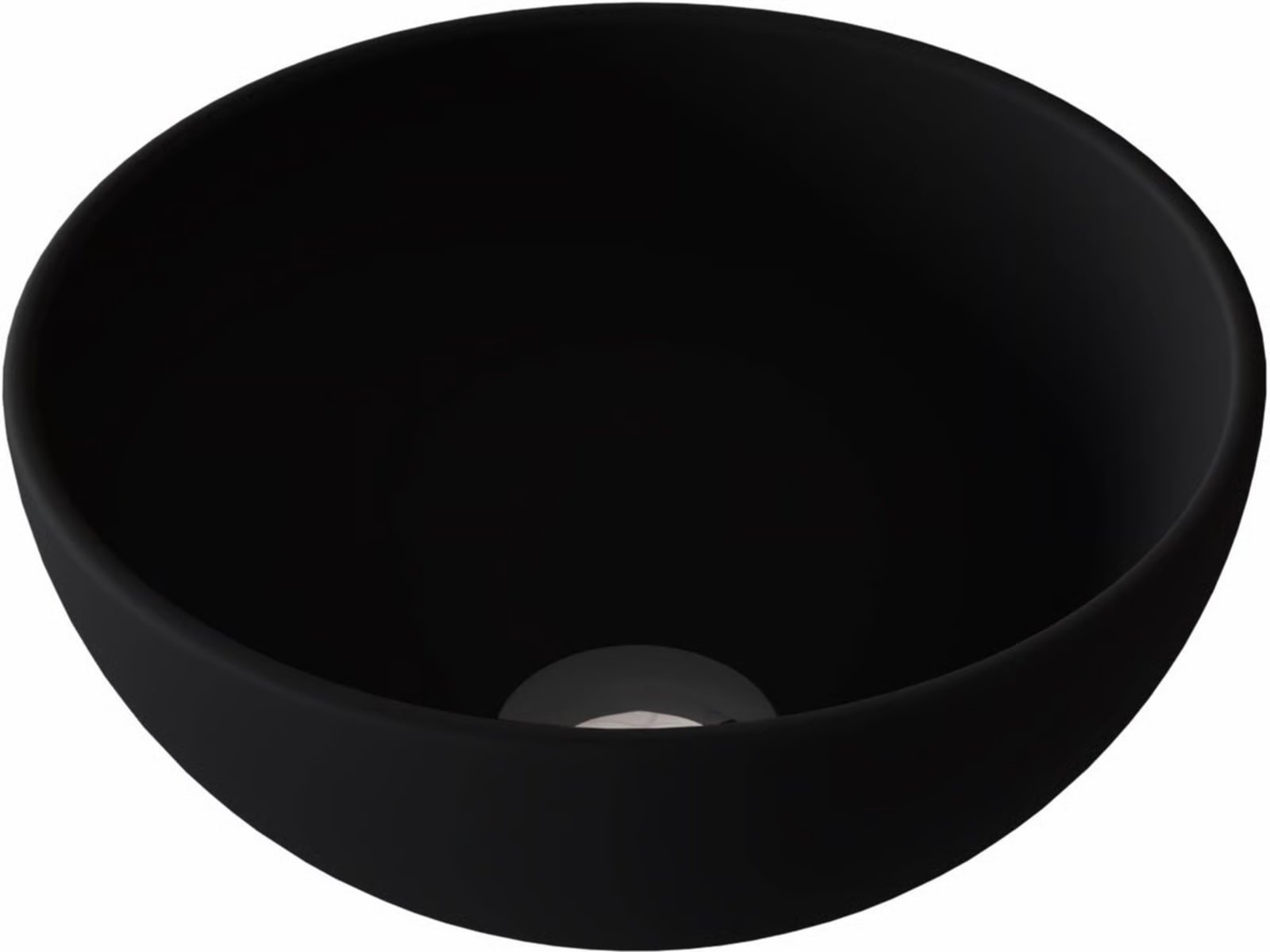 Blue Label Mette opbouwkom rond keramiek 23cm mat zwart 23x23x12 (bxdxh)