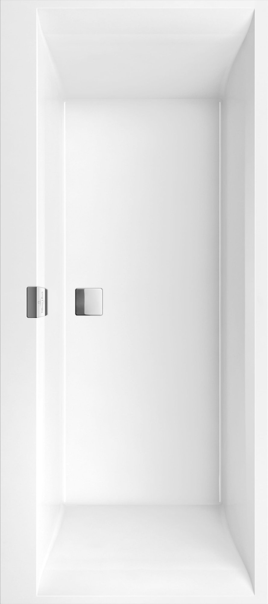 Villeroy & Boch, Squaro Edge 12 Quaryl duo bad 1800x800mm met badpoten en afvoer-/overloopkombinatie, wit