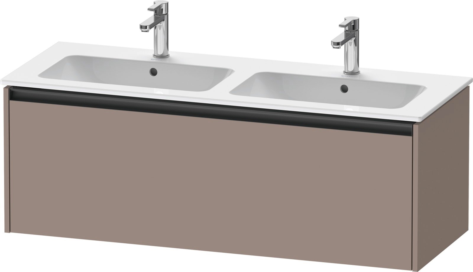 Duravit Ketho.2 Wastafelonderbouw hangend, Basalt Mat, rechthoekig, aantal grote lades: 1 – K25066043430000
