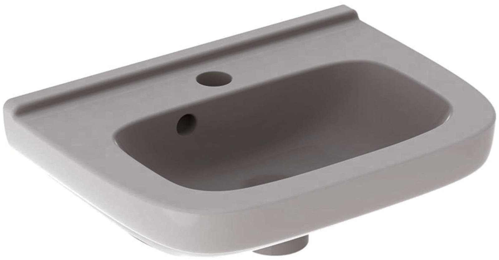 Geberit 300 Basic, Fontein, 1x waskom, kraangat rechts, overloop, keramiek, vuilafstotend, 400 x 250 x 150mm (BxDxH), wit