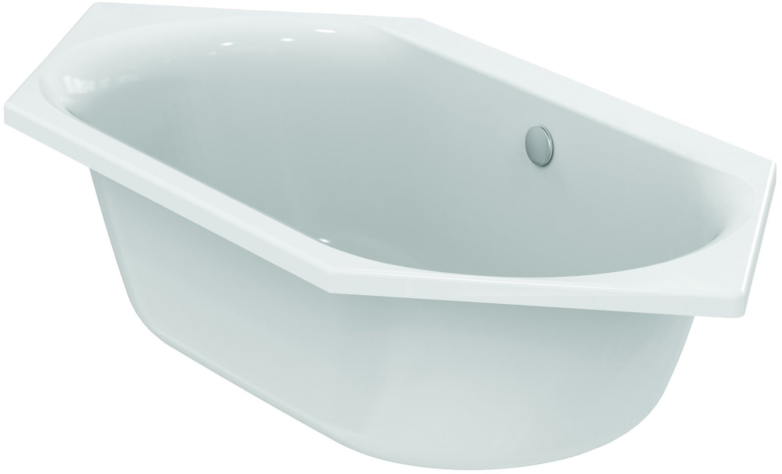 Ideal Standard Connect Air zeshoekige ligbad, overloop, hxbxl 475x900x1900mm, bodem lxb 1190x625mm, glanzend wit