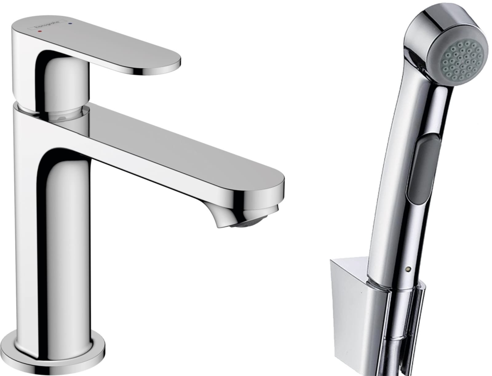 Hansgrohe Rebris S ééngreeps wastafelmengkraan 110 met bidette handdouche en doucheslang 160cm, chroom