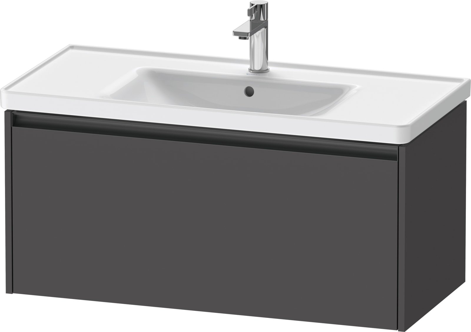 Duravit Ketho.2 Wastafelonderbouw hangend, Grafiet Mat, rechthoekig, aantal grote lades: 1 – K25084049490000