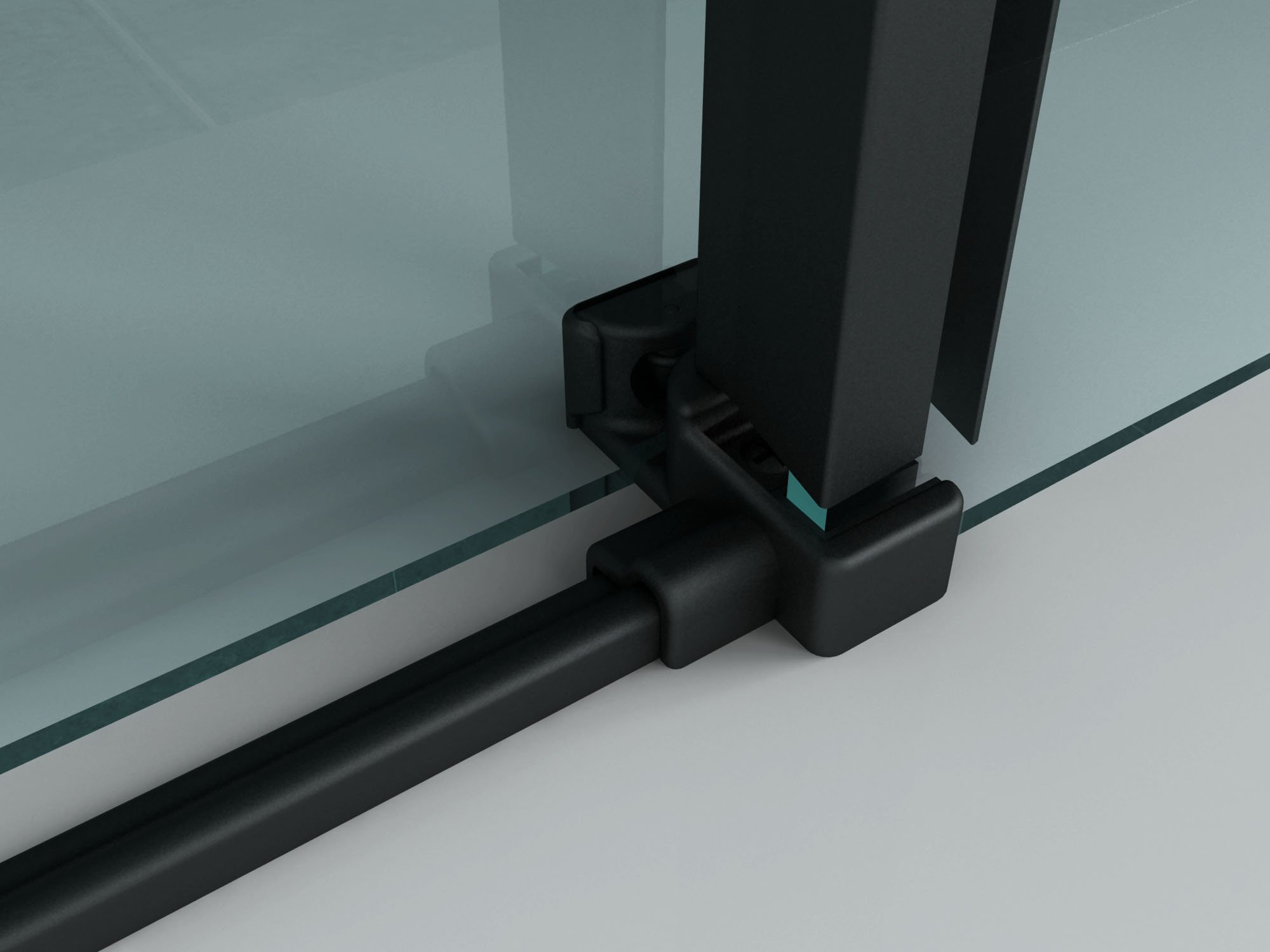 ALONI DOUCHECABINE - SCHUIFDEUR EN ZIJWAND - 900 X 1600 X 1950 MM - MAT ZWART - HELDER GLAS thumbnail 3