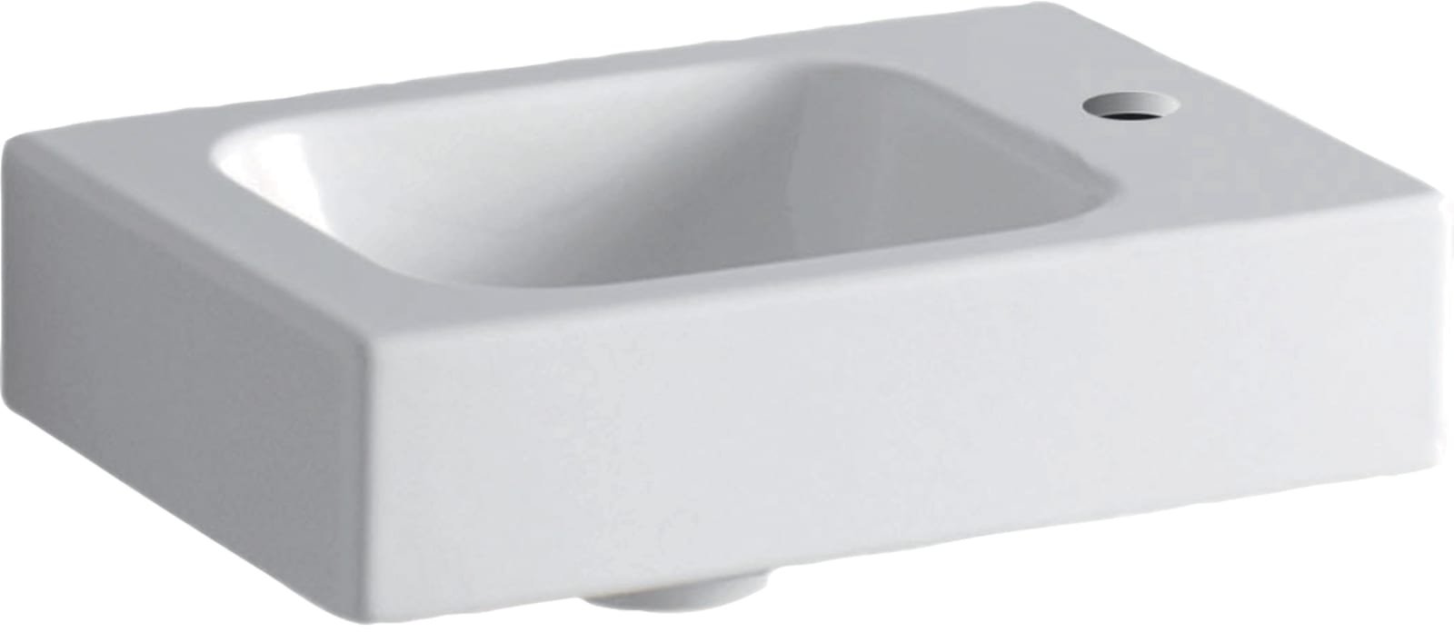 Geberit iCon, Fontein, 1x waskom, kraangat rechts, keramiek, 380 x 280 x 135mm (BxDxH), wit