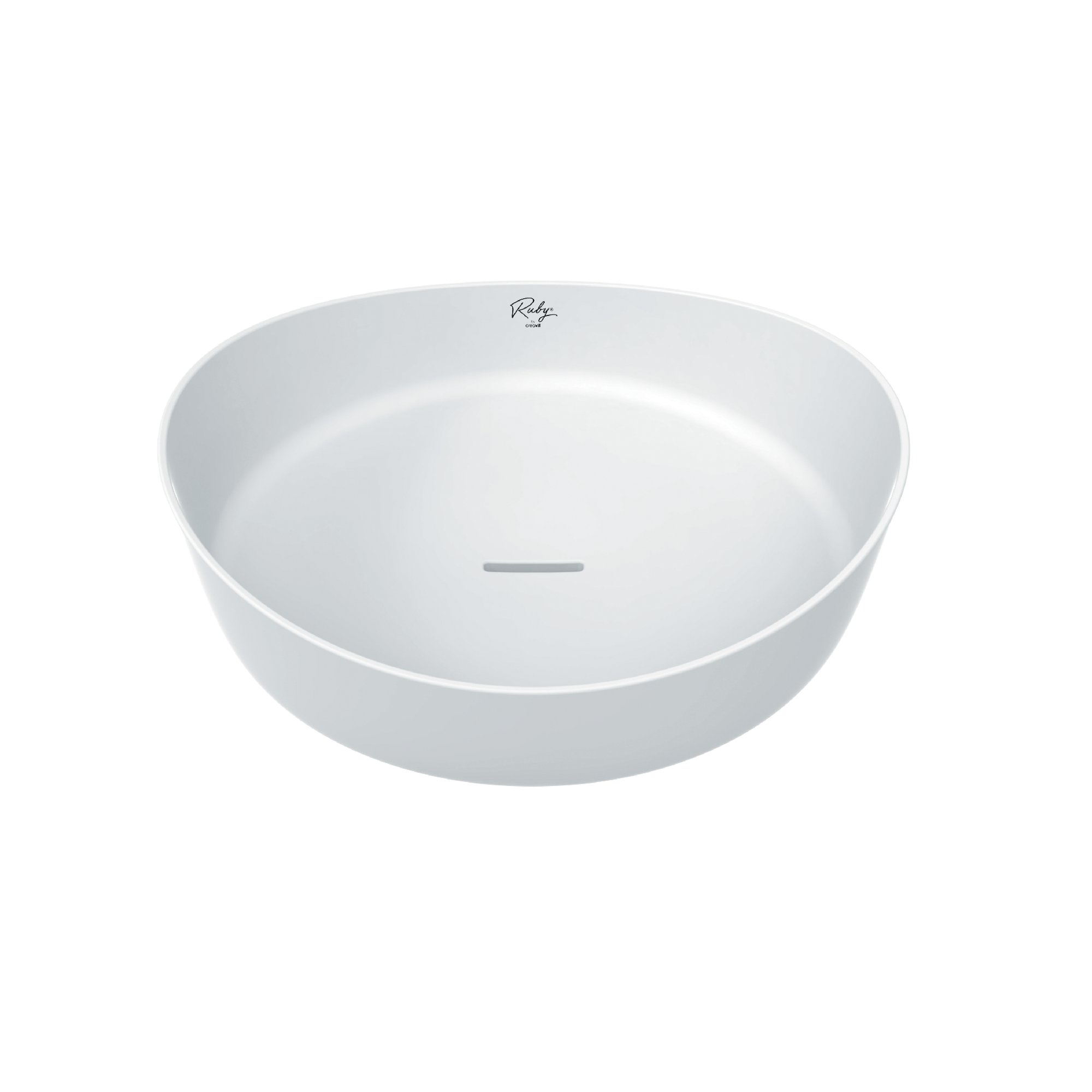 CREAVIT RUBY RB140 WASKOM - OPBOUW - KERAMIEK - ZONDER OVERLOOP - ZONDER KRAANGAT - 40X10X40 CM - GLANZEND WIT