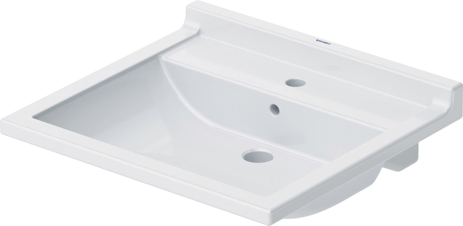 Duravit Starck 3 Wastafel Vital 600 mm Wit Hoogglans, kraanvlak, aantal kraangaten per wasplaats: 1, overloop – 0309600000
