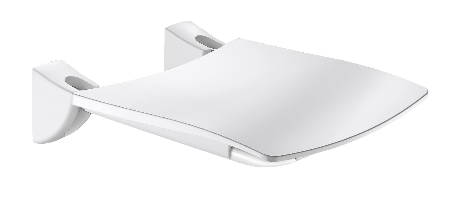 Opklapbaar douchezitje extra comfort RVS wit epoxy