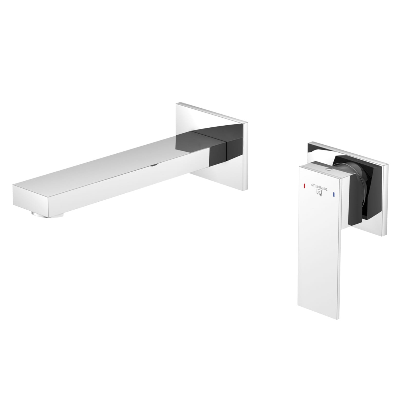 Steinberg ééngreeps wastafelmengkraan met gekleurde huls, wandmontage, uitloop 175 mm (Inbouwset 010 1800 3 apart bestellen) chroom (1200475383) thumbnail 2