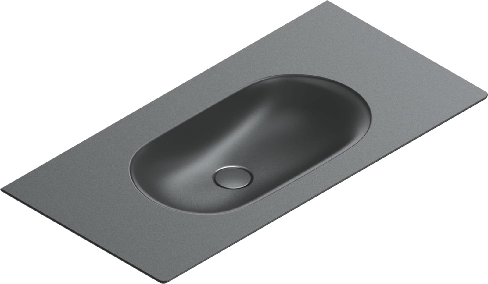 Catalano Sfera wastafel. Antibacterieel, voorzien voor 3 kraangaten, zonder overloop. 100x50 cm. Mat zwart