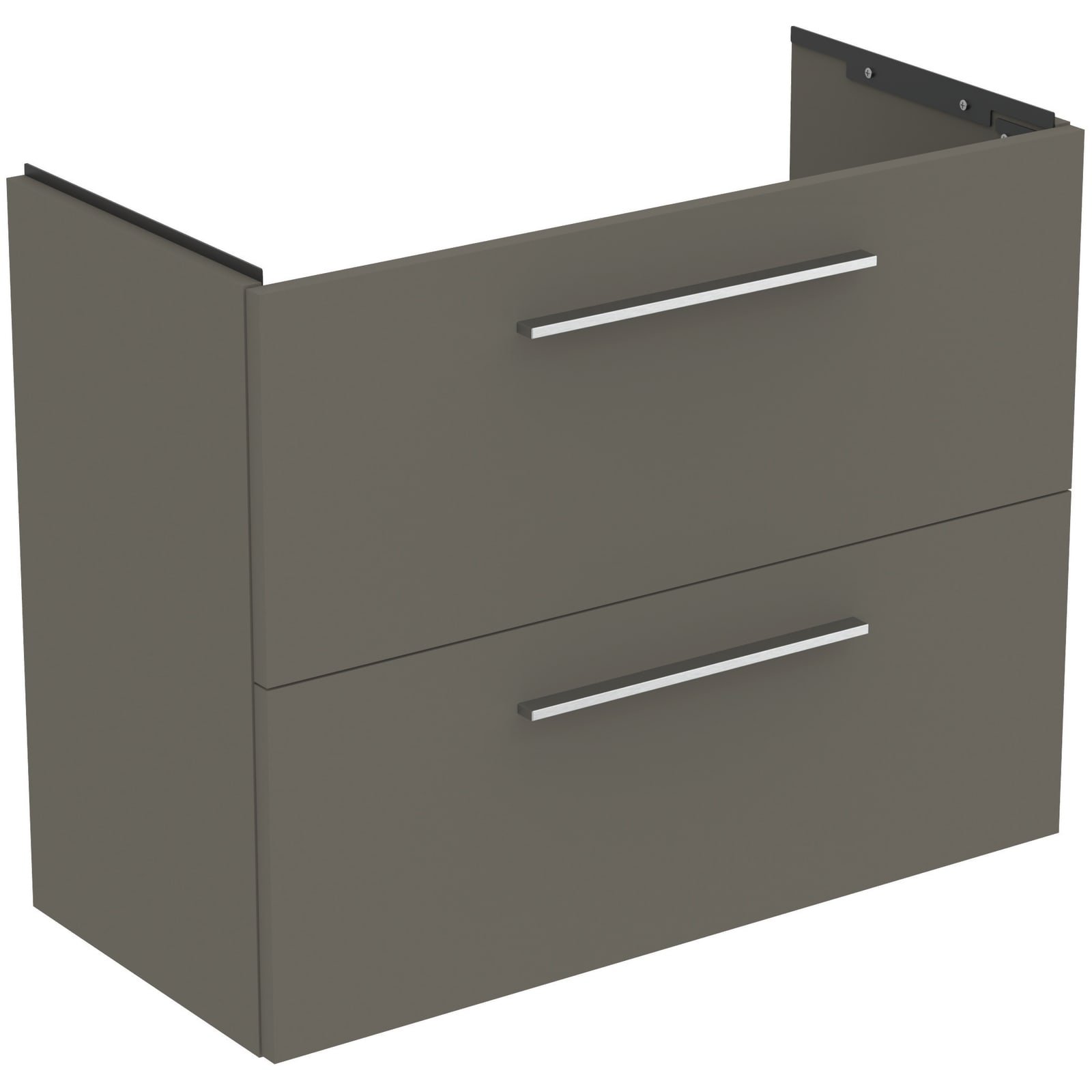 I.LIFE S | WASTAFELMEUBEL 800X375X630 MM MAT QUARTZ GRIJS, 2 LADEN