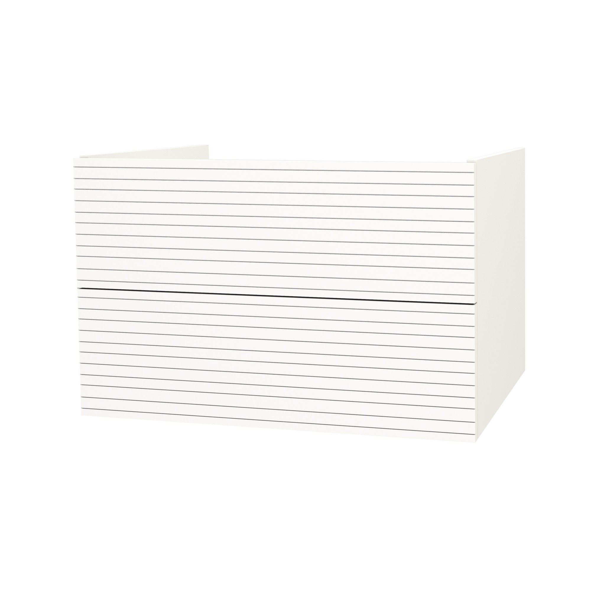 ELITE ONDERKAST MET HORIZONTAAL RELIËF (80CM) - MAT WIT