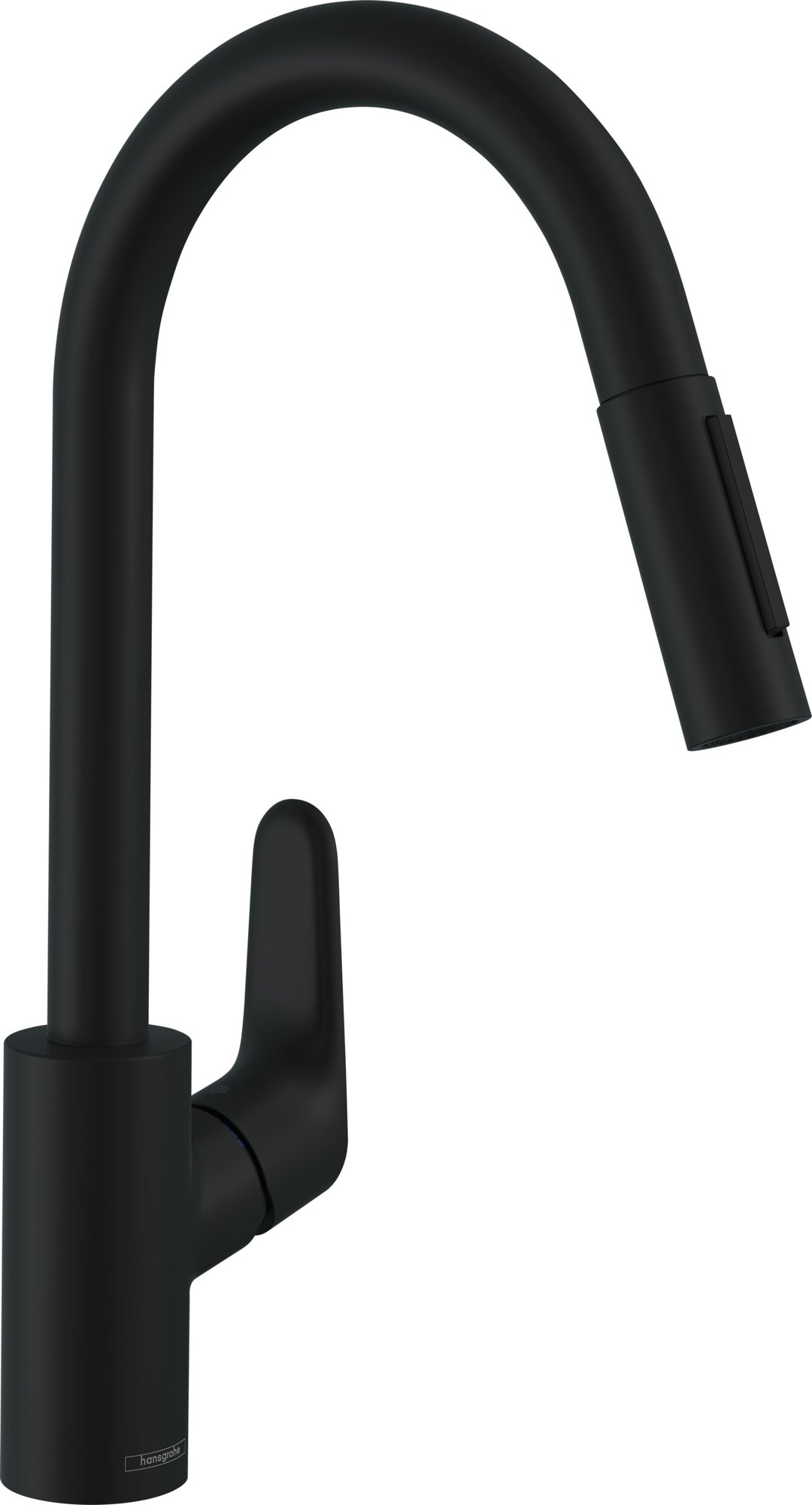Hansgrohe Focus M41, Keukenmengkraan, eengreeps, 1-gats, uittrekbaar, 2jet, 235mm uitloop, 406mm hoogte, draaibaar, mat zwart