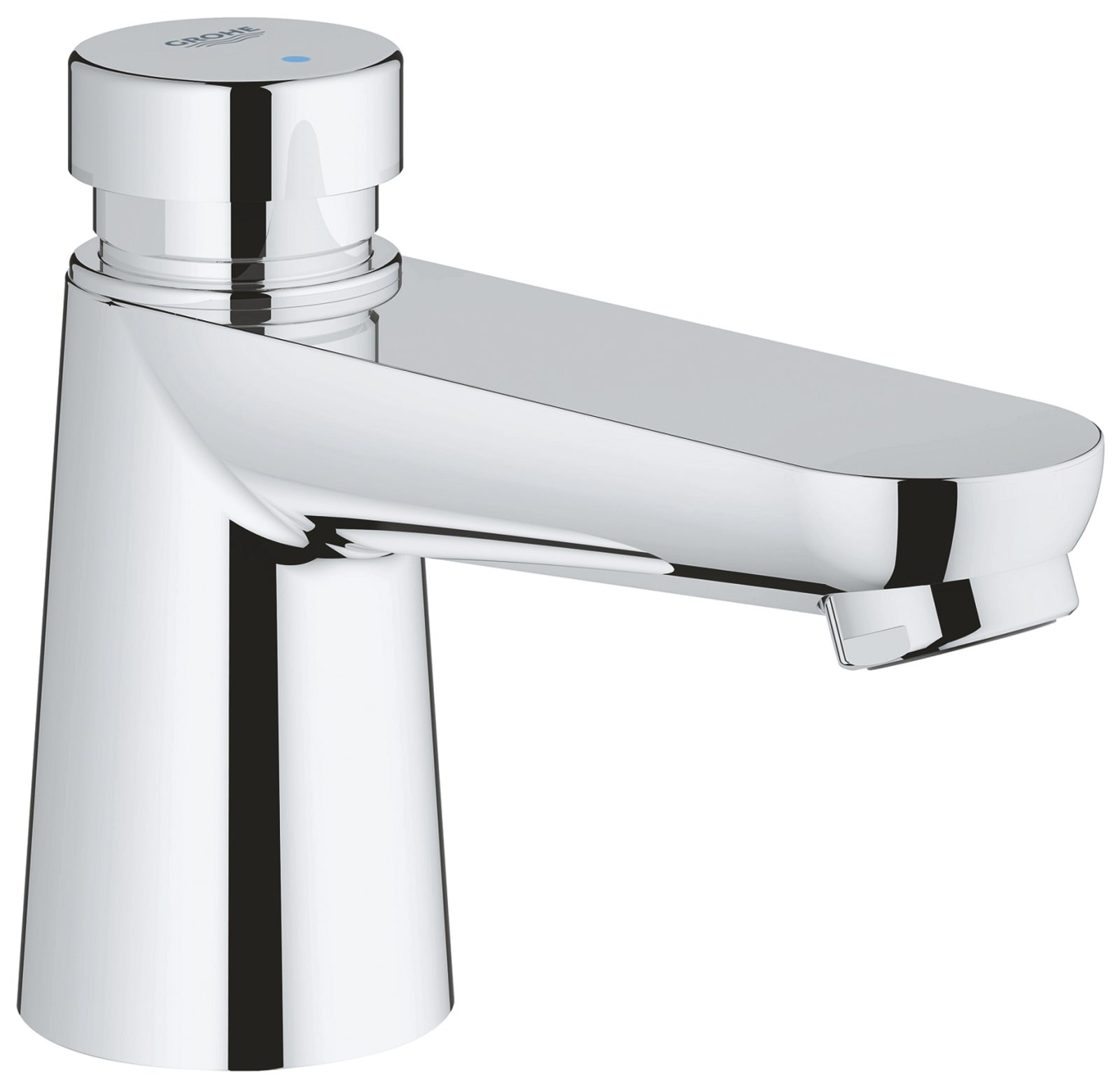Grohe Eurosmart Cosmopolitan T, Wastafelkraan, zelfsluitend, 1-gats, bovendeel keramisch, 100mm hoogte, 100mm uitloop, vast, chroom thumbnail 2