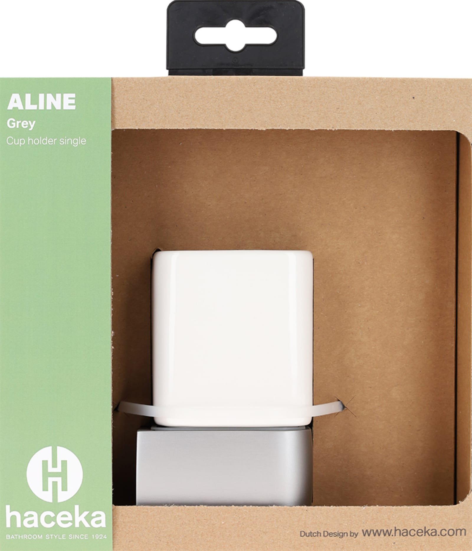 Haceka Aline enkele bekerhouder grijs aluminium keramiek