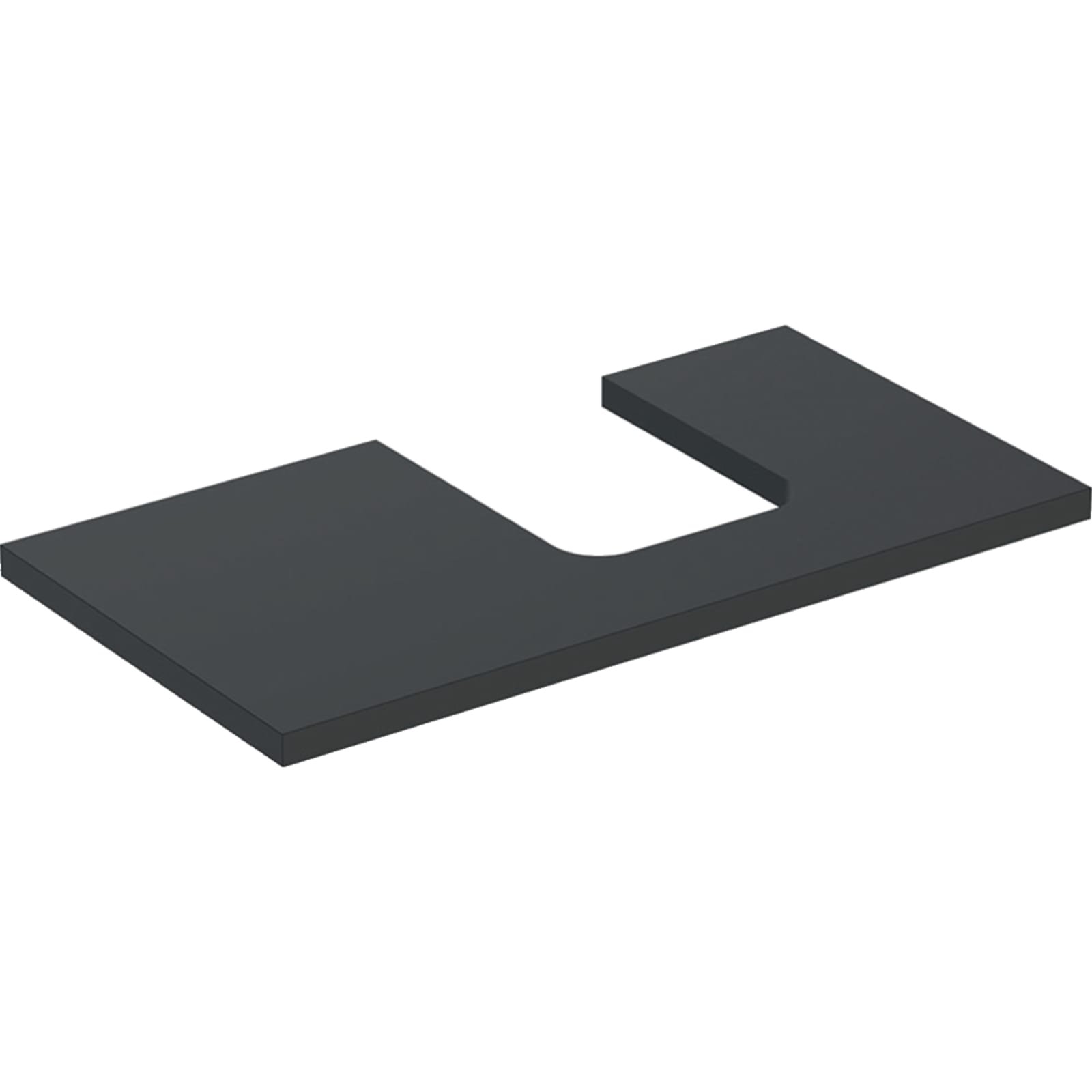 Geberit ONE wastafelblad voor opzetwastafel thin rim rechts 90cm lava mat