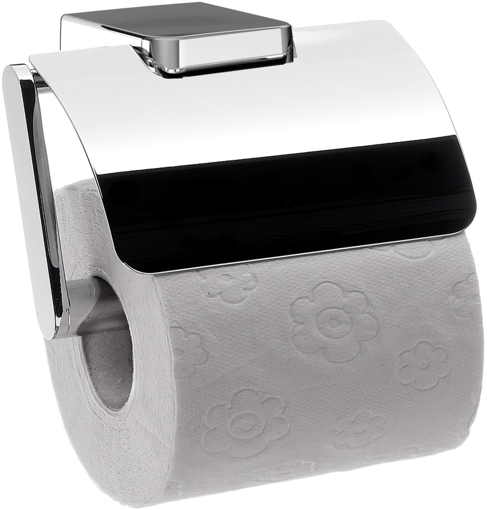 Emco Trend closetrolhouder met klep, chroom, recht model