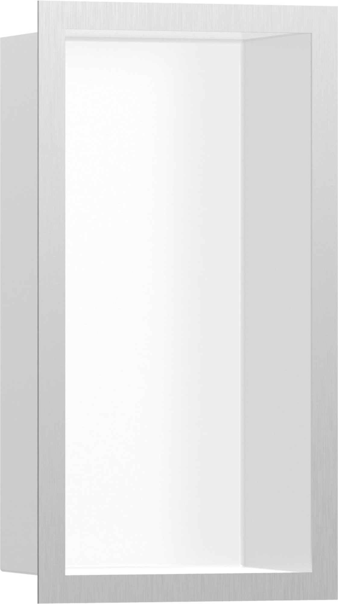 Hansgrohe XtraStoris Individual wandbox wit met designframe 300/150/100 Brushed Stainless Steel