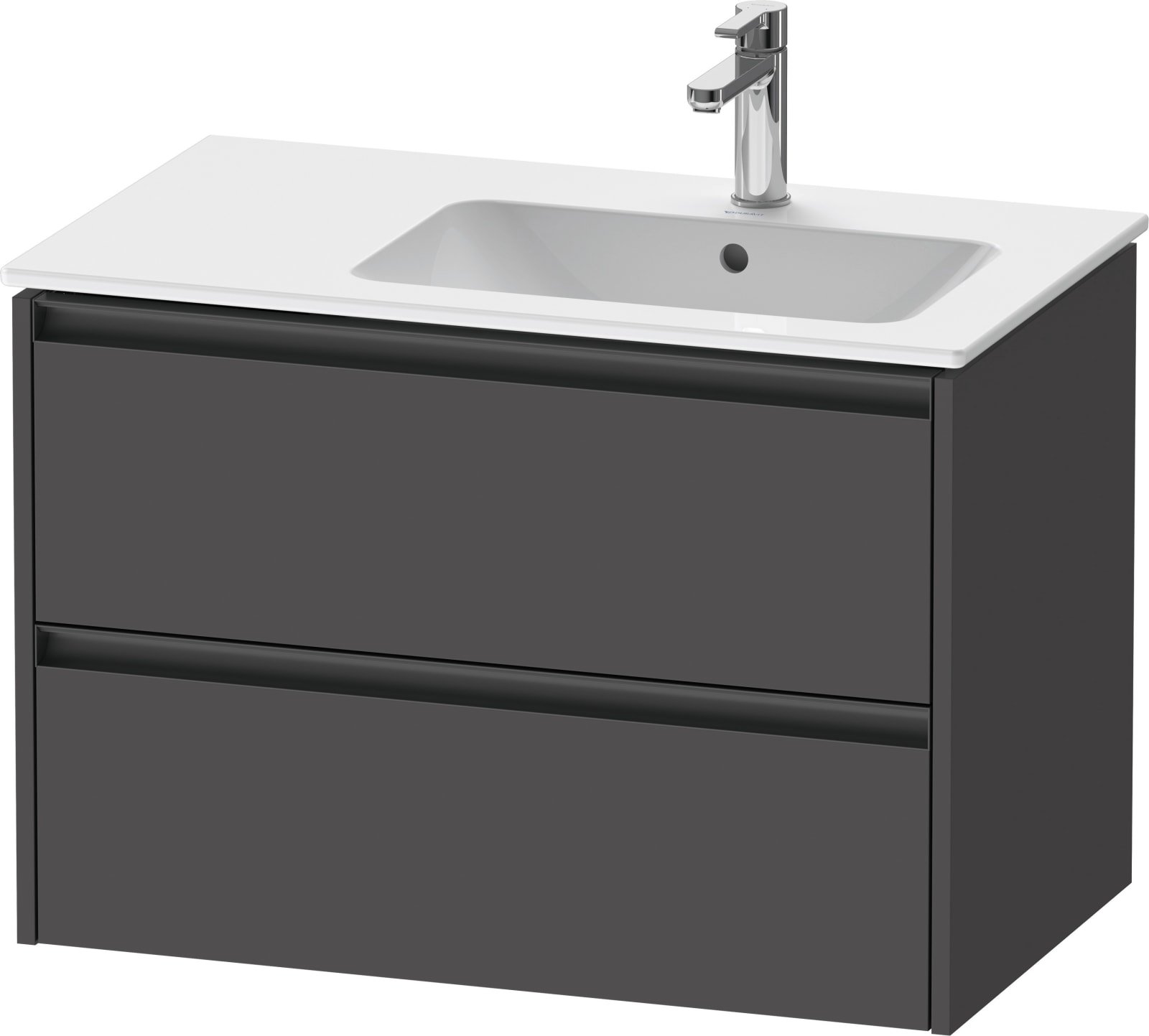 Duravit Ketho.2 Wastafelonderbouw hangend, Grafiet Mat, rechthoekig, aantal kleine lades: 2 – K25268049490000