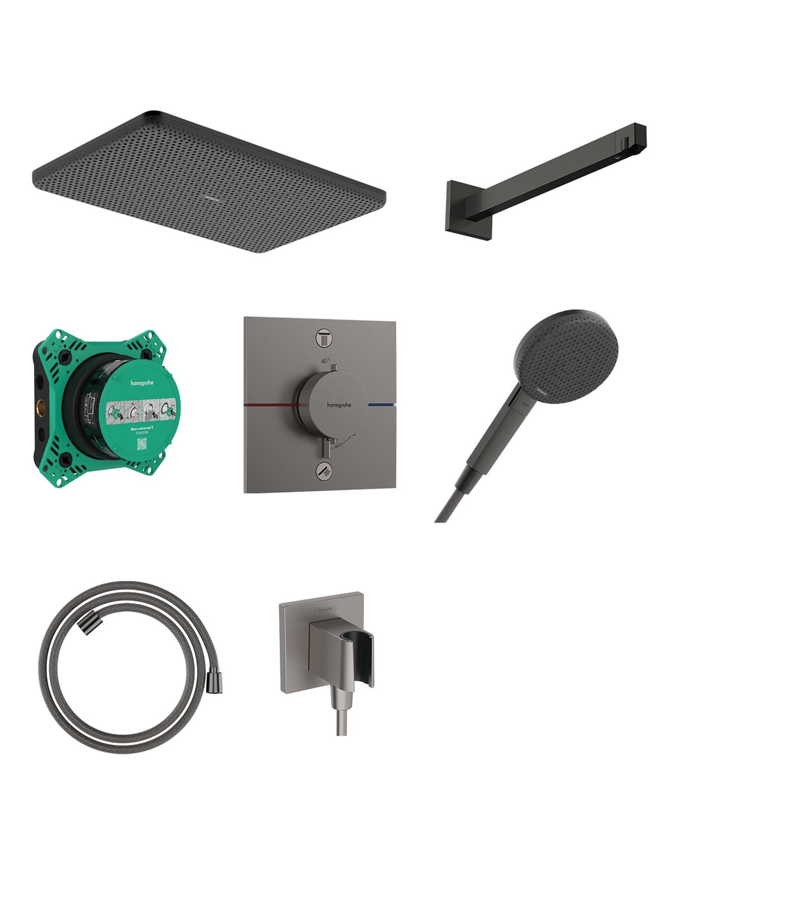 Hansgrohe Raindance Alive Q 210/340 1j complete inbouwset Ecostat S Brushed Black Chrome
