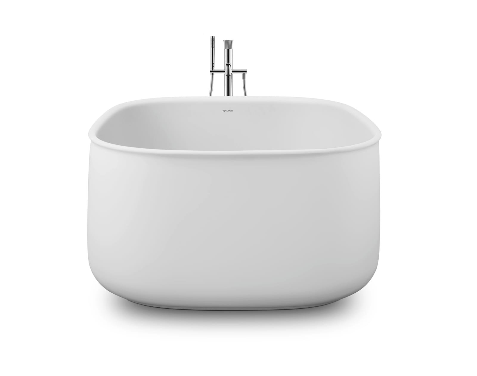 Duravit Zencha Bad  1250x1250 mm Wit Mat, vrijstaand, materiaal: Gegoten polymeer, DuroCast Plus, vierkant, aantal rugsteunen: 4, po