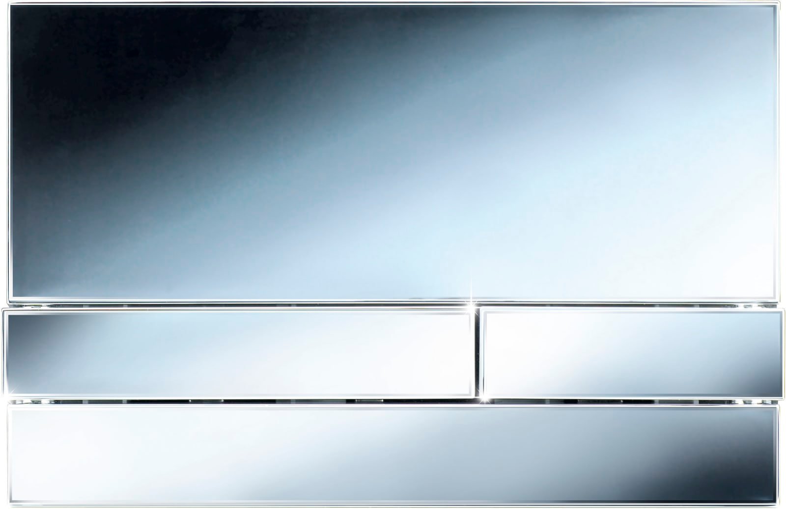 Rezi bedieningspaneel tweeknops mechanische bedieningsplaat spoelsysteem, kunststof, 258x168x15mm, chroom