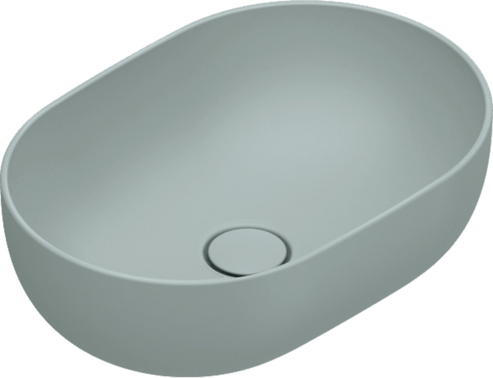 Catalano Sfera waskom, antibacterieel, zonder overloop. 50x35 cm, h16 cm. Mat acqua