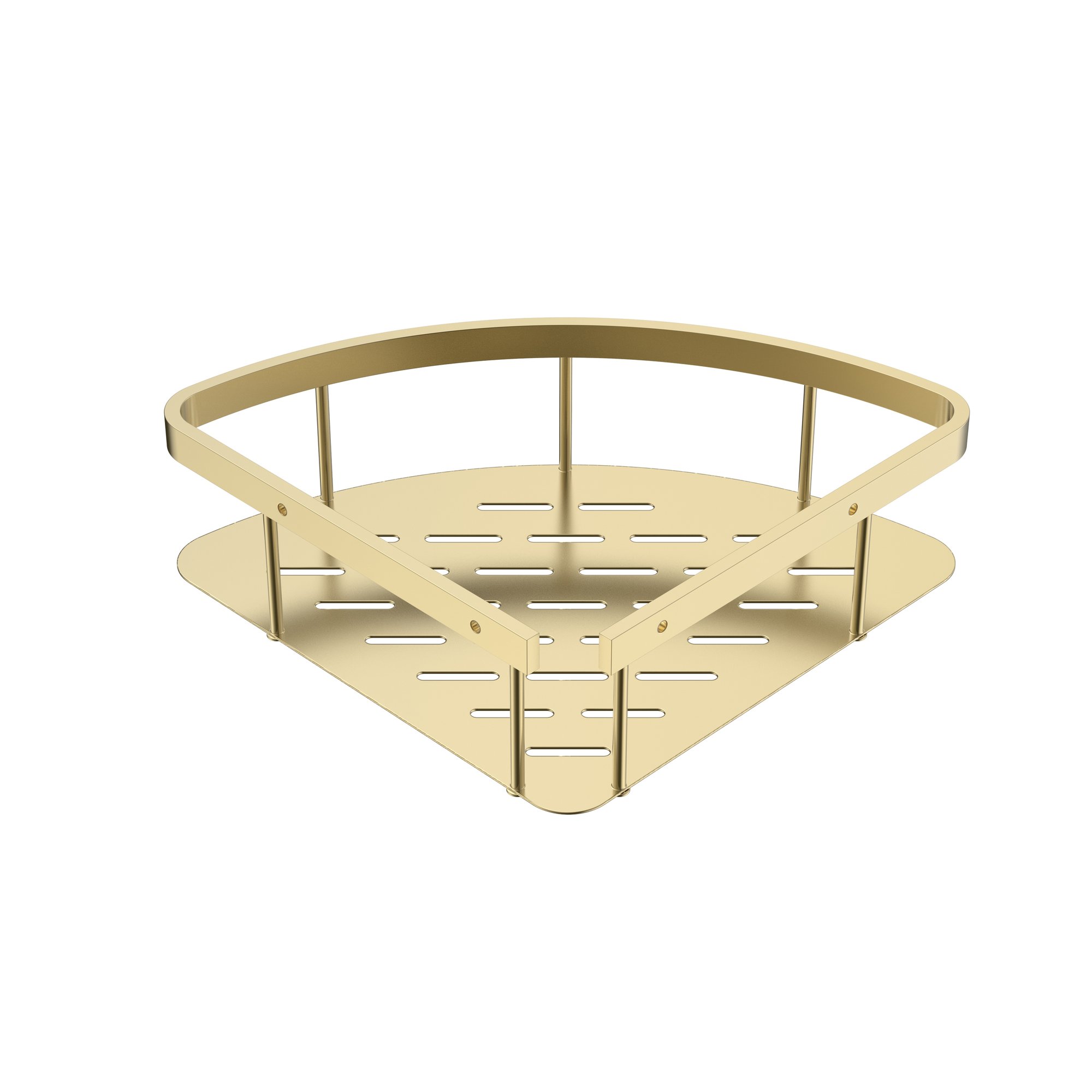 UNIFORMA DOUCHEKORF - HOEKMODEL - 22X7X22CM - GEBORSTELD GOUD (PVD)