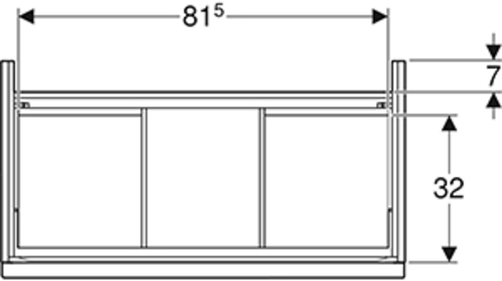 Geberit iCon wastafelonderkast wand, 2x laden, hxbxd 615x888x476mm, noten hickory