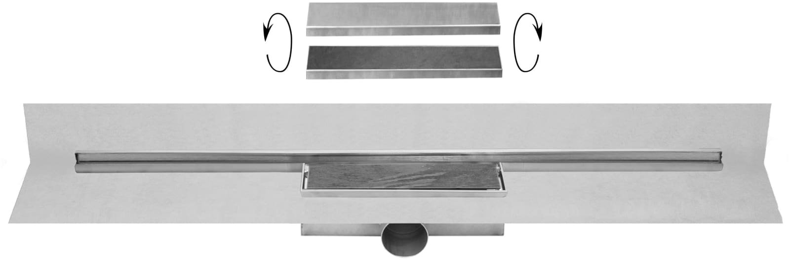 Easy Drain M-Line douchegoot 80 cm, waterslot 50 mm, rooster RVS