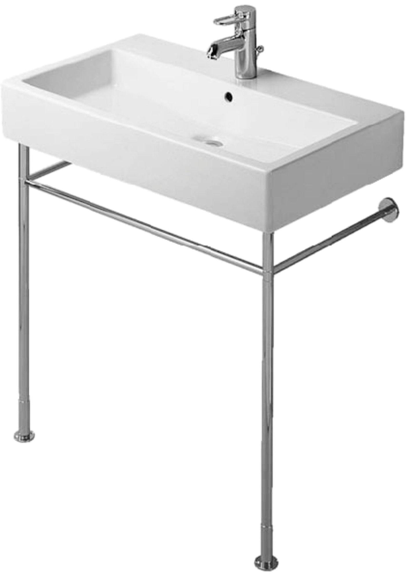 Duravit metalen console voor wastafel 045480, 235080 in hoogte verstelbaar +50 mm wit