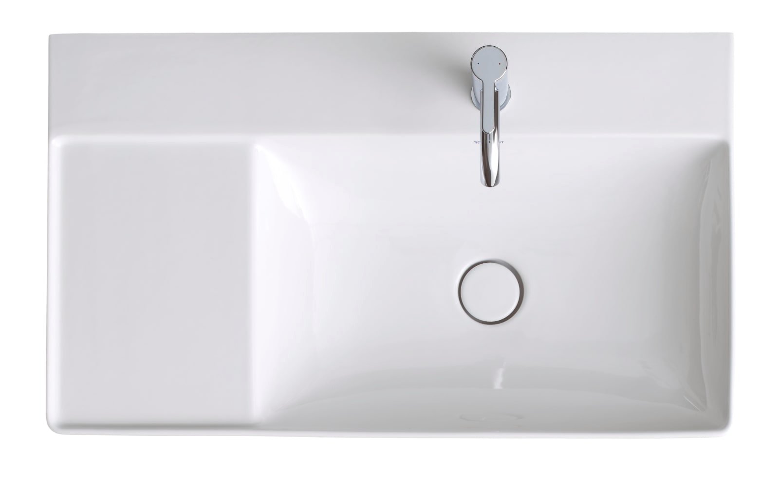 Duravit DuraSquare Wastafel 800 mm Wit Hoogglans, kraanvlak, aantal kraangaten per wasplaats: 1 – 2349800041
