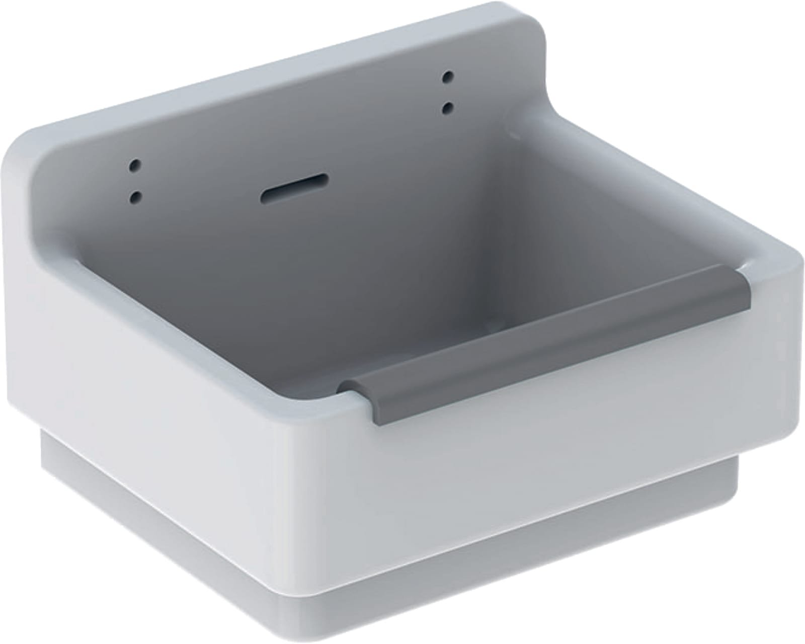 Geberit 300 Basic, Uitstortgootsteen, 1x spoelbak, met overloop, met roostergaten, keramiek, 460 x 365 x 300mm (DxBxH), wit