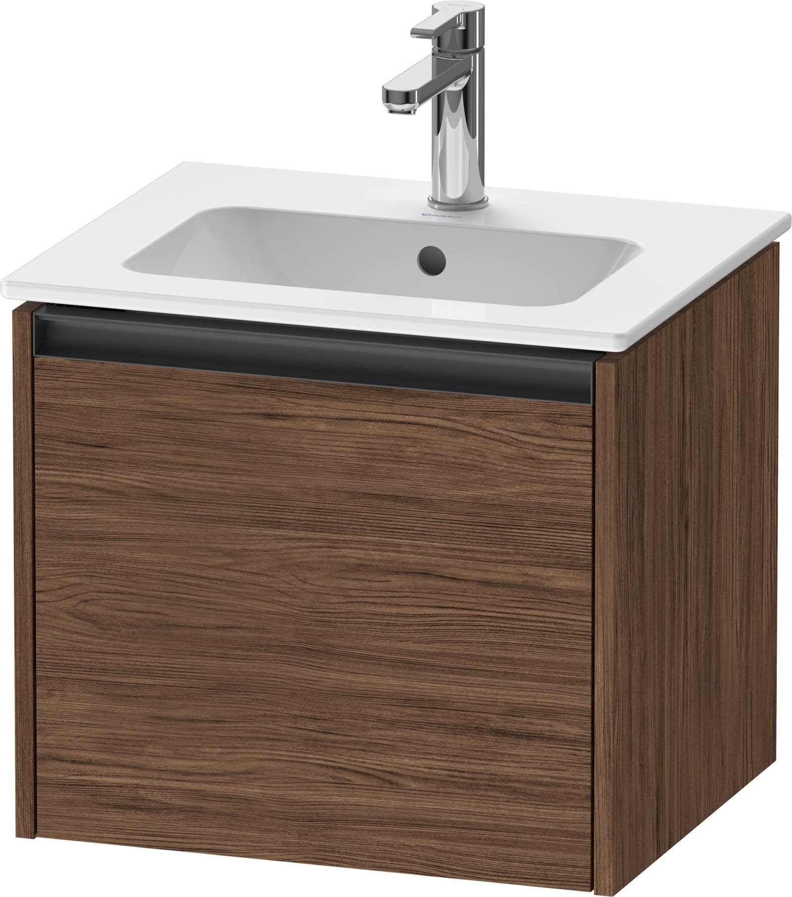 Duravit Ketho.2 Wastafelonderbouw hangend, Noten donker Mat, rechthoekig, aantal grote lades: 1 – K25061021210000