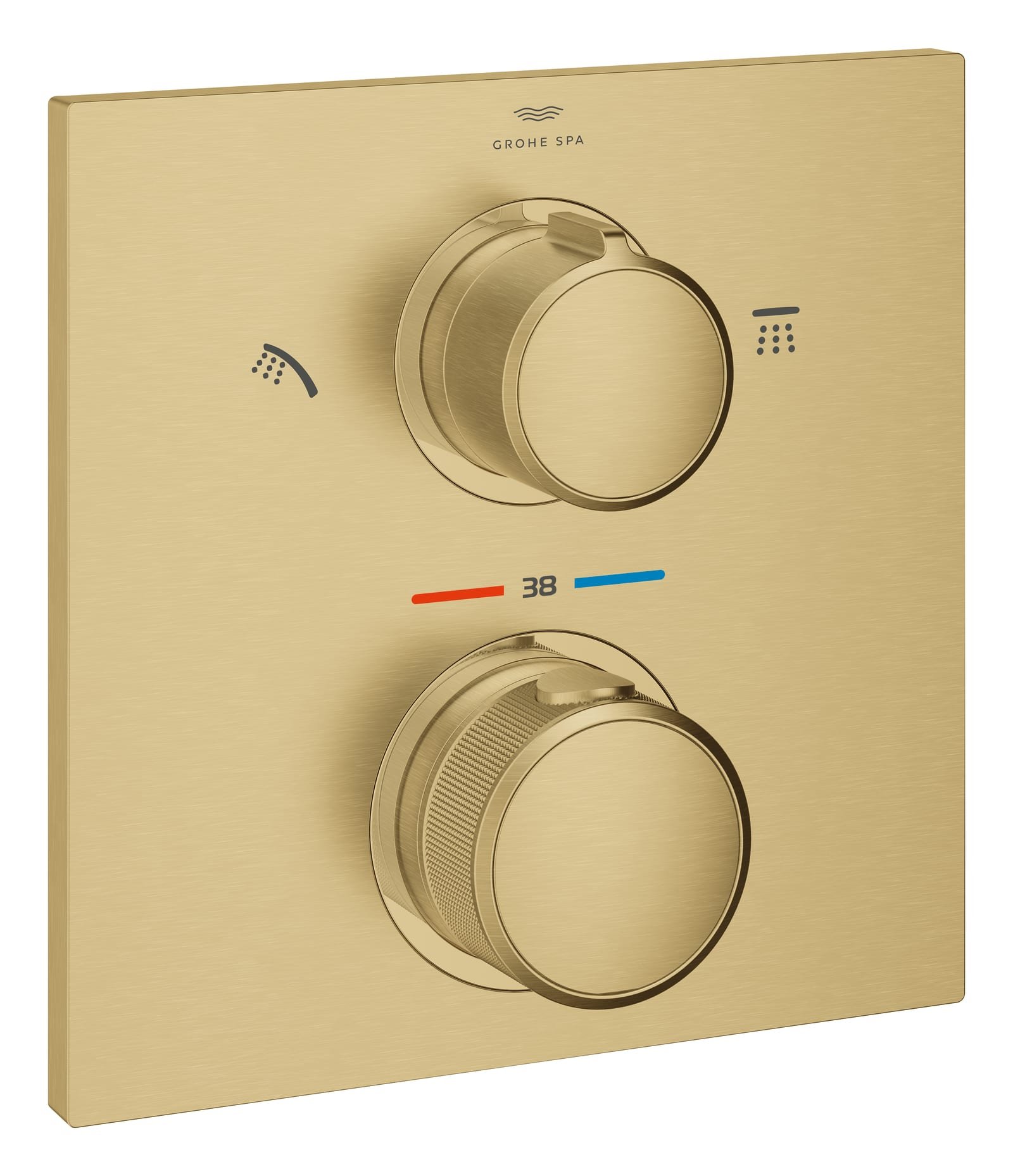 Grohe Allure thermostatisch opbouwdeel met omstel (hoofddouche / handdouche) cool sunrise geborsteld