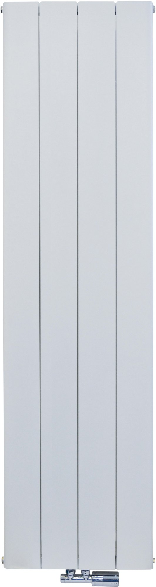 Thermrad Alusoft radiator 636W, recht, verticaal, buis ovaal, 6 aansluitingen, hxlxd 1800x240x76mm, mat wit