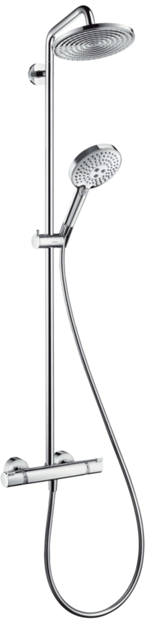 Hansgrohe Raindance Select, Douchecombinatie, 240mm hoofddouche, 430mm arm, 1jet, handdouche, thermostaat, schuifstuk, slang, chroom