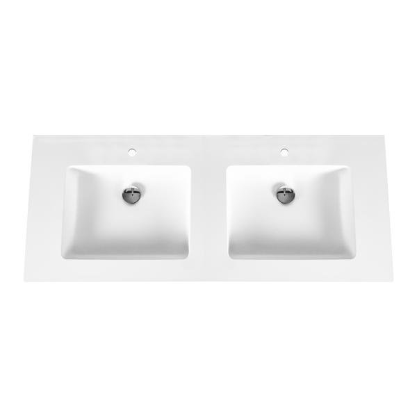ALONI SOLID SURFACE DUBBELE WASTAFEL (120CM) - WIT