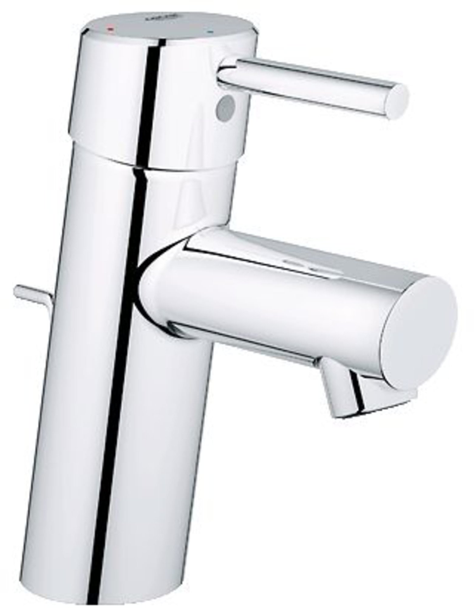 Grohe Concetto, Wastafelmengkraan, S-size, ES, trekwaste, eengreeps, 1-gats, 155mm hoogte, 101mm uitloop, vast, chroom thumbnail 3